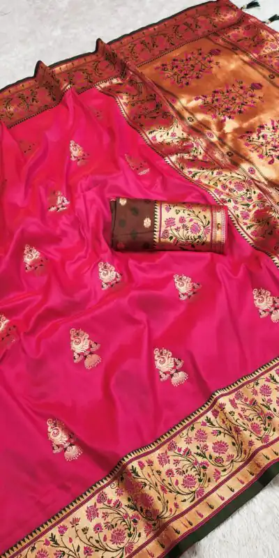 Pink Pethani Silk Zari Lace Weaving Work Saree | Sarees, Bollywood Sarees, Creative Sarees, Designer Sarees, Embroidered Sarees, Ethnic Saree, Modern Digital sarees, Party Wear Sarees