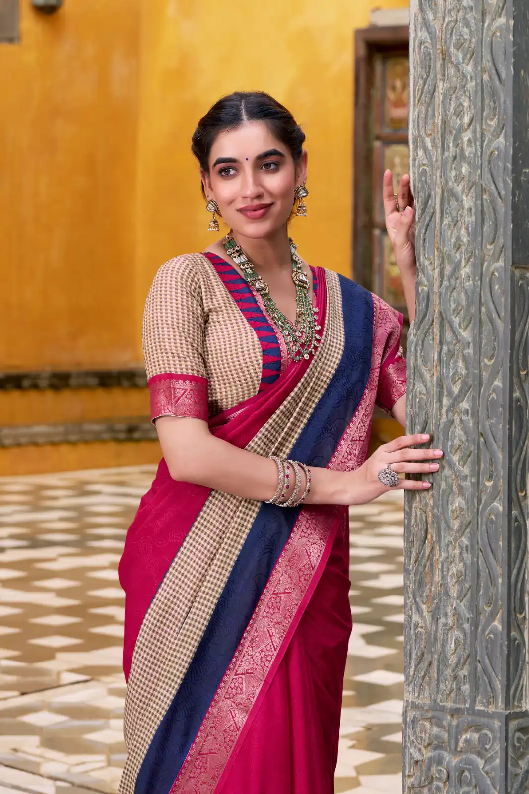 Pink Poly Cotton Printed Zari Saree | Sarees, Bollywood Sarees, Creative Sarees, Designer Sarees, Embroidered Sarees, Ethnic Saree, Modern Digital sarees, Party Wear Sarees