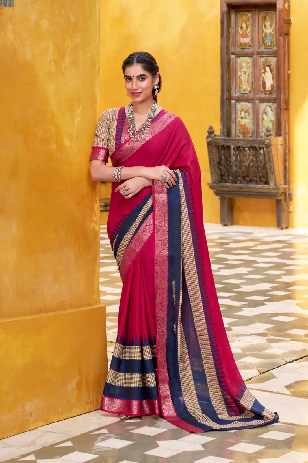 Pink Poly Cotton Printed Zari Saree | Sarees, Bollywood Sarees, Creative Sarees, Designer Sarees, Embroidered Sarees, Ethnic Saree, Modern Digital sarees, Party Wear Sarees