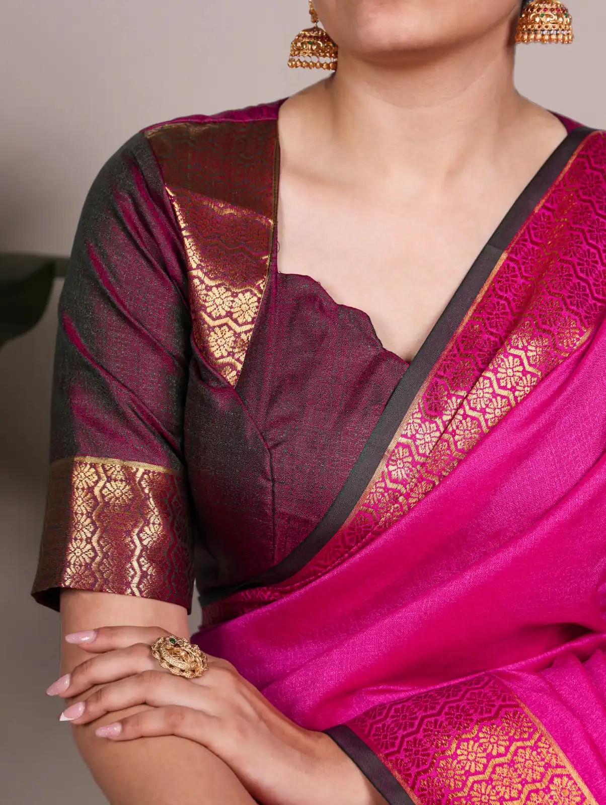 Pink Poly Cotton Zari Work Saree | Sarees, Bollywood Sarees, Creative Sarees, Designer Sarees, Embroidered Sarees, Ethnic Saree, Modern Digital sarees, Party Wear Sarees