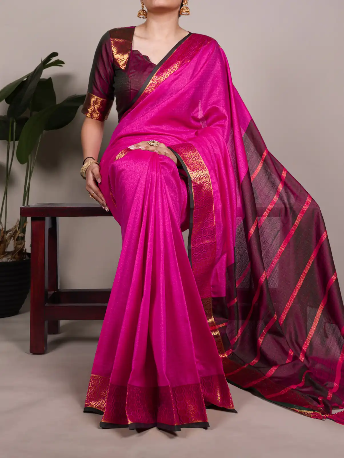 Pink Poly Cotton Zari Work Saree | Sarees, Bollywood Sarees, Creative Sarees, Designer Sarees, Embroidered Sarees, Ethnic Saree, Modern Digital sarees, Party Wear Sarees