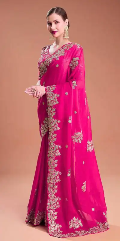 Pink Rangoli Silk Sequins Embroidery Work Saree | Sarees, Bollywood Sarees, Creative Sarees, Designer Sarees, Embroidered Sarees, Ethnic Saree, Modern Digital sarees, Party Wear Sarees