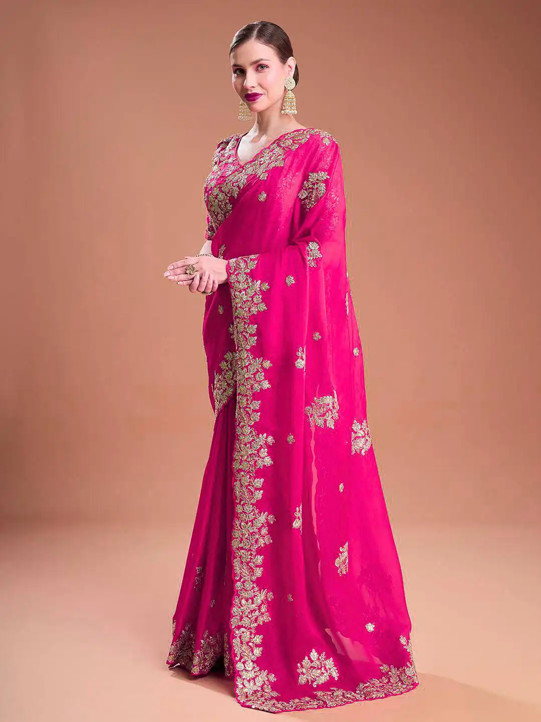 Pink Rangoli Silk Sequins Embroidery Work Saree | Sarees, Bollywood Sarees, Creative Sarees, Designer Sarees, Embroidered Sarees, Ethnic Saree, Modern Digital sarees, Party Wear Sarees