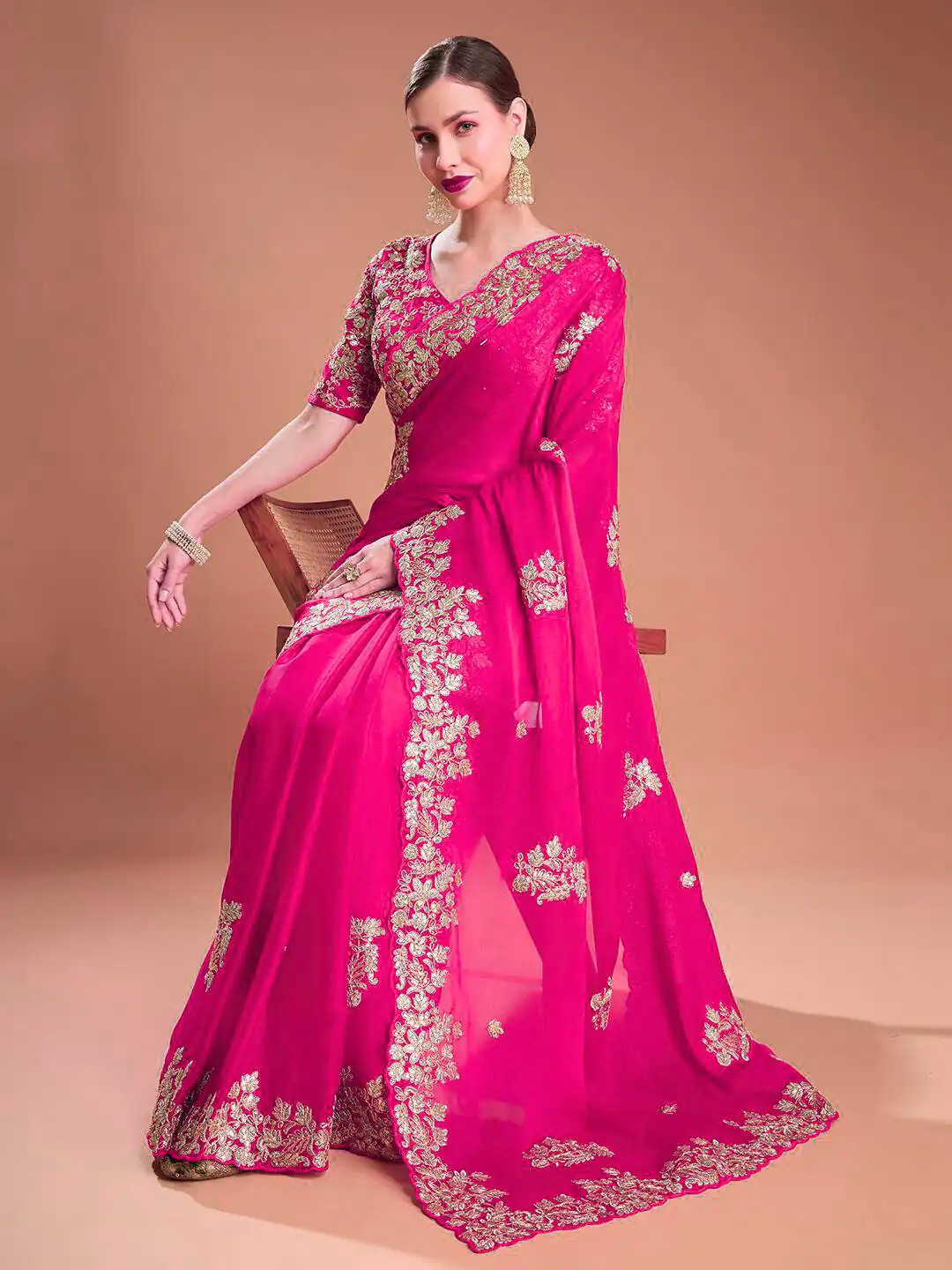 Pink Rangoli Silk Sequins Embroidery Work Saree | Sarees, Bollywood Sarees, Creative Sarees, Designer Sarees, Embroidered Sarees, Ethnic Saree, Modern Digital sarees, Party Wear Sarees