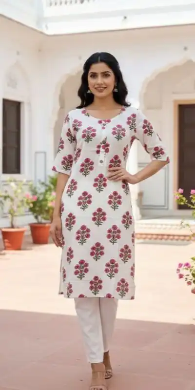 Pink Rayon Print Kurti | Kurti, Bollywood Kurti, Creative Kurtis, Designer Kurti, Party Wear Kurti, Selfie Kurti