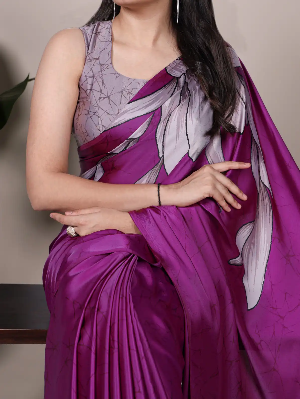 Pink Satin Floral Printed Saree | Sarees, Bollywood Sarees, Creative Sarees, Designer Sarees, Embroidered Sarees, Ethnic Saree, Modern Digital sarees, Party Wear Sarees