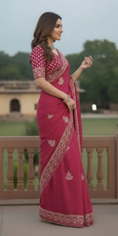 Pink Soft Gold Crush Embroidery Work Saree | Sarees, Bollywood Sarees, Creative Sarees, Designer Sarees, Embroidered Sarees, Ethnic Saree, Modern Digital sarees, Party Wear Sarees