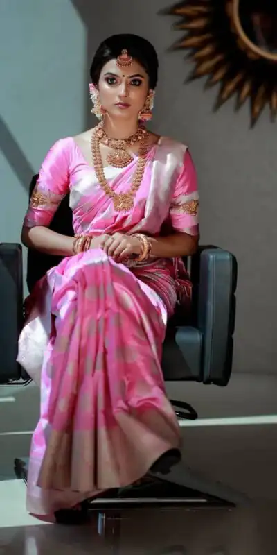 Pink Soft Lichi Silk All Over Work Saree | Sarees, Bollywood Sarees, Creative Sarees, Designer Sarees, Embroidered Sarees, Ethnic Saree, Modern Digital sarees, Party Wear Sarees