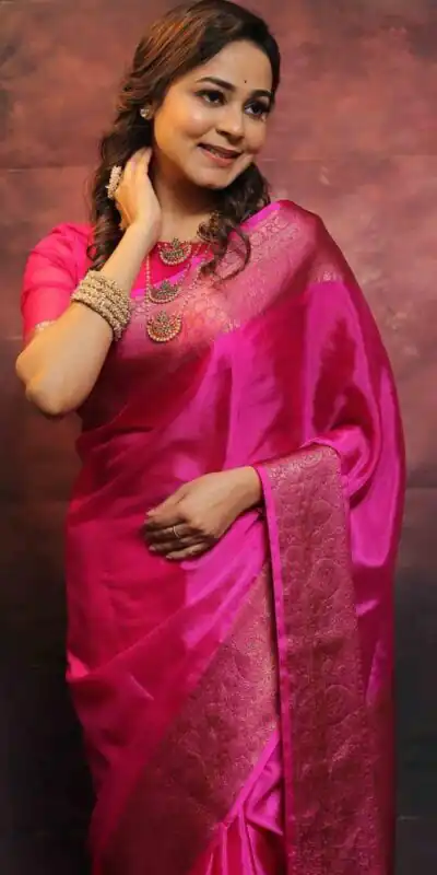Pink Soft Lichi Silk Lace Border Saree | Sarees, Bollywood Sarees, Creative Sarees, Designer Sarees, Embroidered Sarees, Ethnic Saree, Modern Digital sarees, Party Wear Sarees