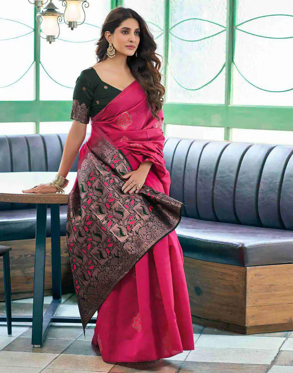 Pink Soft Lichi Silk Lace Border Work Saree | Sarees, Bollywood Sarees, Creative Sarees, Designer Sarees, Embroidered Sarees, Ethnic Saree, Modern Digital sarees, Party Wear Sarees