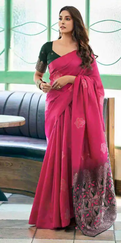 Pink Soft Lichi Silk Lace Border Work Saree | Sarees, Bollywood Sarees, Creative Sarees, Designer Sarees, Embroidered Sarees, Ethnic Saree, Modern Digital sarees, Party Wear Sarees