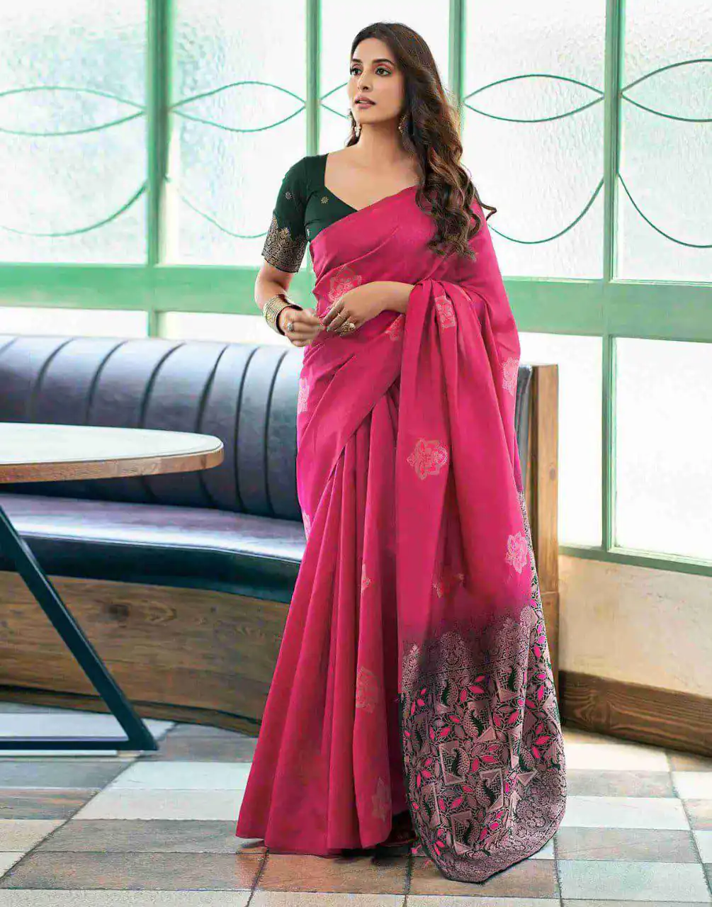 Pink Soft Lichi Silk Lace Border Work Saree | Sarees, Bollywood Sarees, Creative Sarees, Designer Sarees, Embroidered Sarees, Ethnic Saree, Modern Digital sarees, Party Wear Sarees