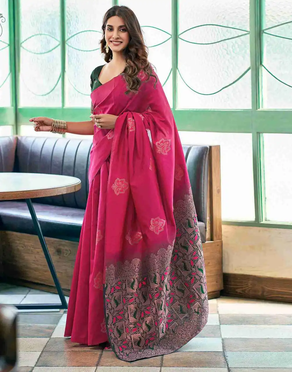 Pink Soft Lichi Silk Lace Border Work Saree | Sarees, Bollywood Sarees, Creative Sarees, Designer Sarees, Embroidered Sarees, Ethnic Saree, Modern Digital sarees, Party Wear Sarees