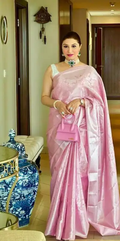 Pink Soft Lichi Silk Lace Work Border Saree | Sarees, Bollywood Sarees, Creative Sarees, Designer Sarees, Embroidered Sarees, Ethnic Saree, Modern Digital sarees, Party Wear Sarees
