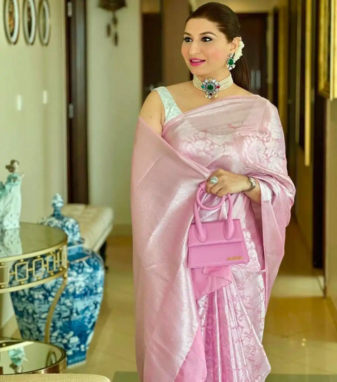 Pink Soft Lichi Silk Lace Work Border Saree | Sarees, Bollywood Sarees, Creative Sarees, Designer Sarees, Embroidered Sarees, Ethnic Saree, Modern Digital sarees, Party Wear Sarees