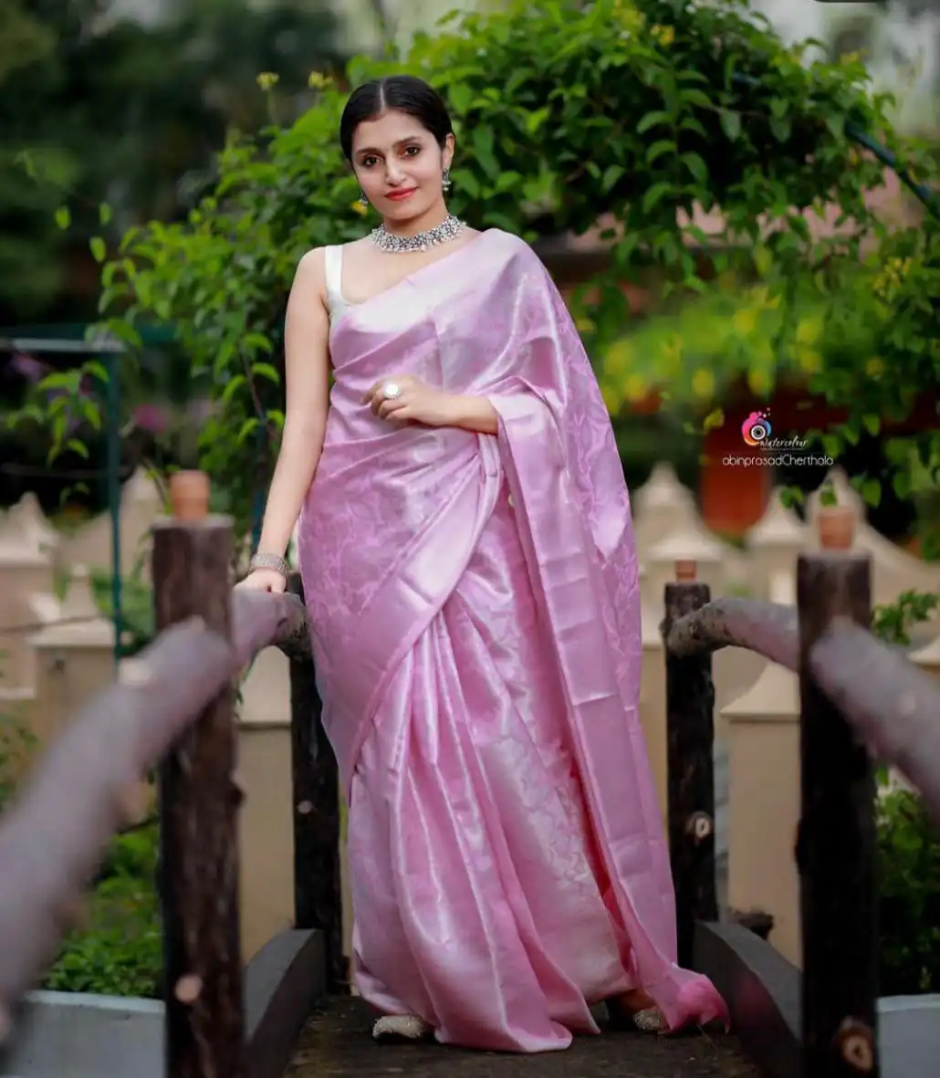 Pink Soft Lichi Silk Lace Work Border Saree | Sarees, Bollywood Sarees, Creative Sarees, Designer Sarees, Embroidered Sarees, Ethnic Saree, Modern Digital sarees, Party Wear Sarees