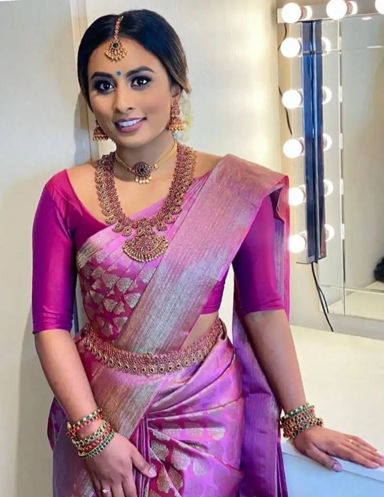 Pink Soft Lichi Silk Rich Pallu Lace Work Border Saree | Sarees, Bollywood Sarees, Creative Sarees, Designer Sarees, Embroidered Sarees, Ethnic Saree, Modern Digital sarees, Party Wear Sarees