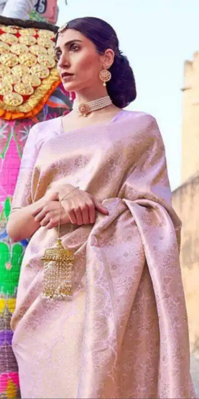 Pink Soft Lichi Silk Saree | Sarees, Bollywood Sarees, Creative Sarees, Designer Sarees, Embroidered Sarees, Ethnic Saree, Modern Digital sarees, Party Wear Sarees