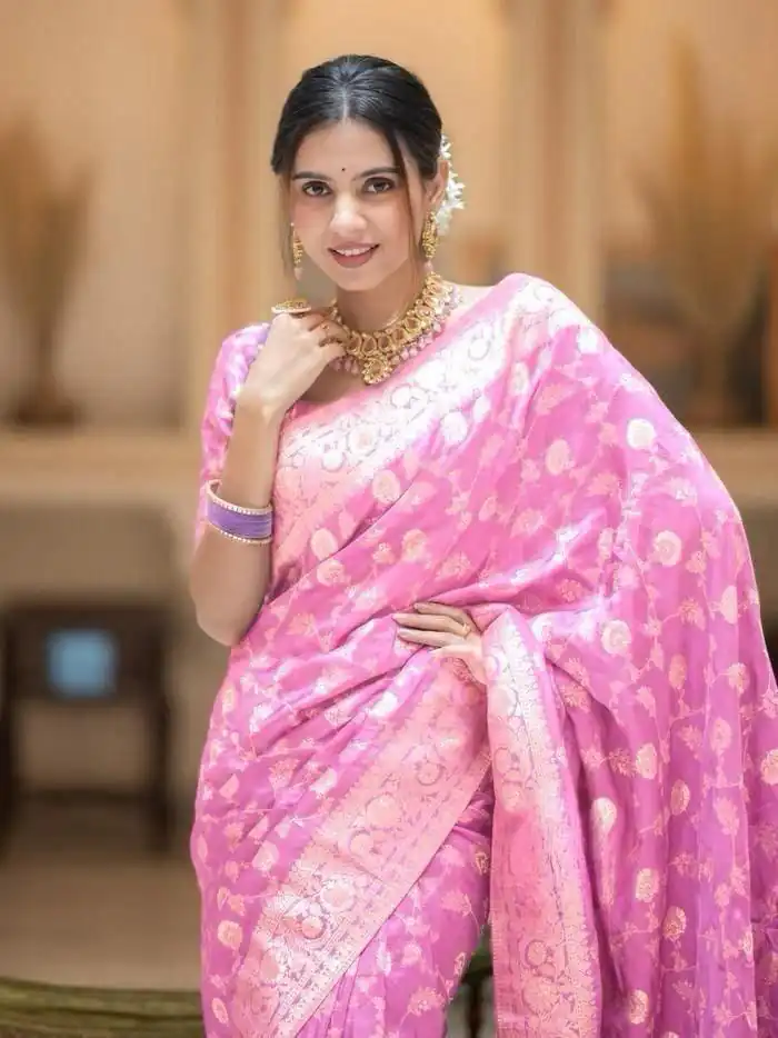 Pink Soft Litchi Silk Kubera Pattu Saree | Sarees, Bollywood Sarees, Creative Sarees, Designer Sarees, Embroidered Sarees, Ethnic Saree, Modern Digital sarees, Party Wear Sarees