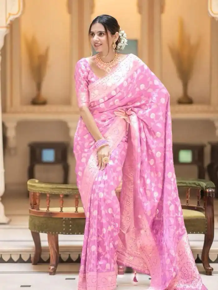 Pink Soft Litchi Silk Kubera Pattu Saree | Sarees, Bollywood Sarees, Creative Sarees, Designer Sarees, Embroidered Sarees, Ethnic Saree, Modern Digital sarees, Party Wear Sarees