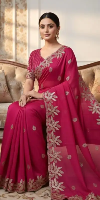 Pink Soft Organza Silk With Sequins Work Saree | Sarees, Bollywood Sarees, Creative Sarees, Designer Sarees, Embroidered Sarees, Ethnic Saree, Modern Digital sarees, Party Wear Sarees