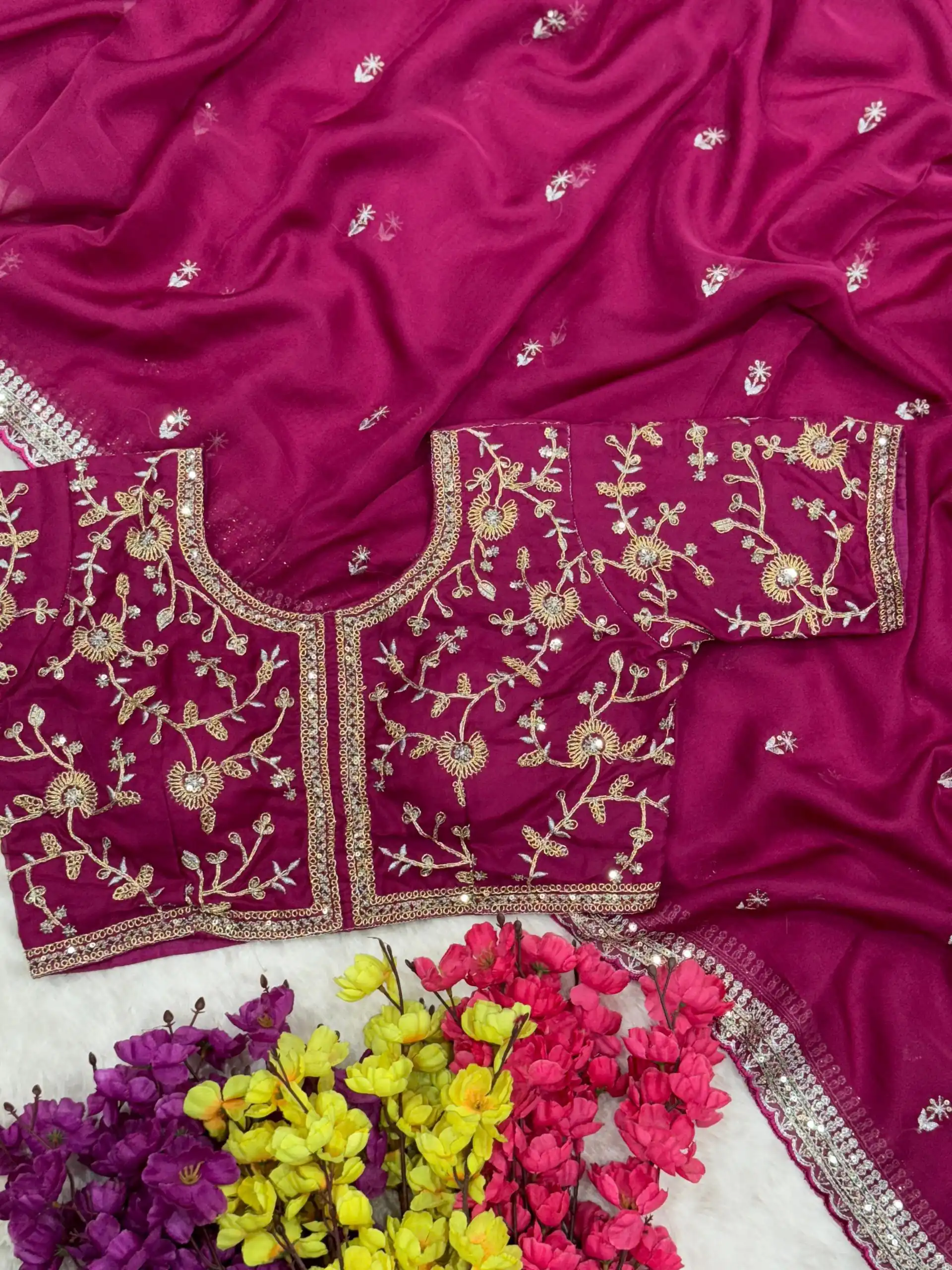 Pink Soft Organza Zari Embroidery Work Saree | Sarees, Bollywood Sarees, Creative Sarees, Designer Sarees, Embroidered Sarees, Ethnic Saree, Modern Digital sarees, Party Wear Sarees