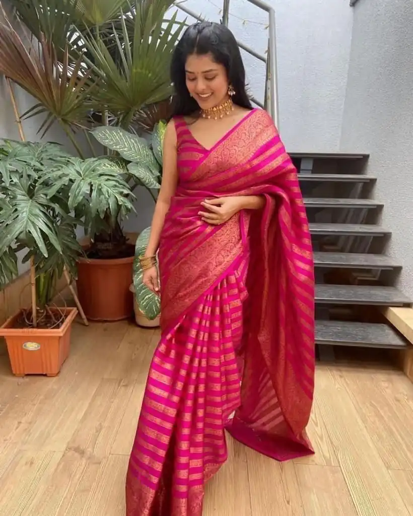 Pink Soft Silk Jacquard Work On All Over Saree | Sarees, Bollywood Sarees, Creative Sarees, Designer Sarees, Embroidered Sarees, Ethnic Saree, Modern Digital sarees, Party Wear Sarees