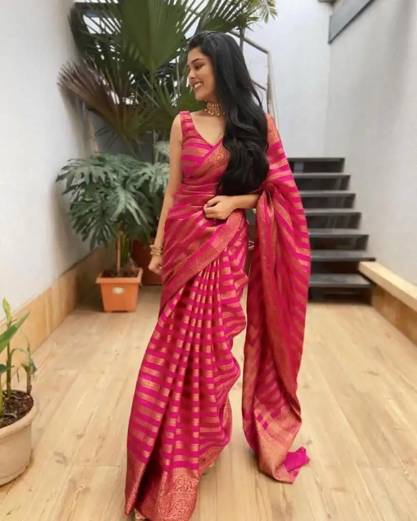 Pink Soft Silk Jacquard Work On All Over Saree | Sarees, Bollywood Sarees, Creative Sarees, Designer Sarees, Embroidered Sarees, Ethnic Saree, Modern Digital sarees, Party Wear Sarees