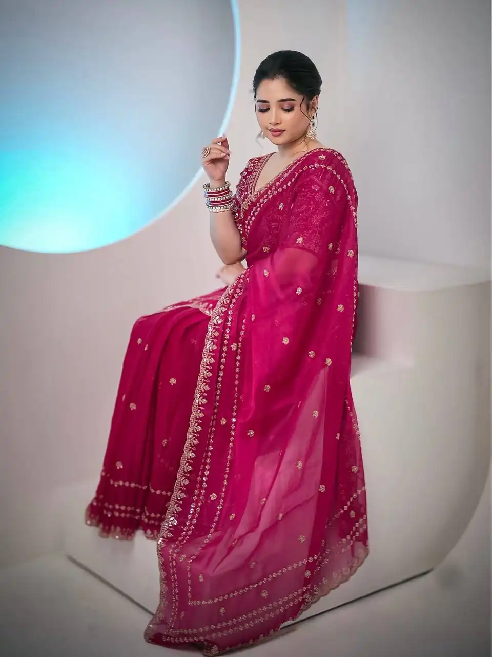 Pink Soft Space Silk Zari Embroidery Work Saree | Sarees, Bollywood Sarees, Creative Sarees, Designer Sarees, Embroidered Sarees, Ethnic Saree, Modern Digital sarees, Party Wear Sarees