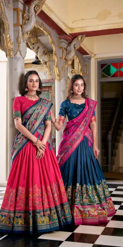 Pink Tasar Silk With Gotta Patti Lehenga Choli | Lehenga, Bollywood Lehenga, Creative Lehenga, Designer Lehenga, Embroidered Lehenga, Party Wear Lehenga