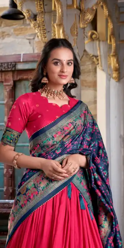 Pink Tasar Silk With Gotta Patti Lehenga Choli | Lehenga, Bollywood Lehenga, Creative Lehenga, Designer Lehenga, Embroidered Lehenga, Party Wear Lehenga