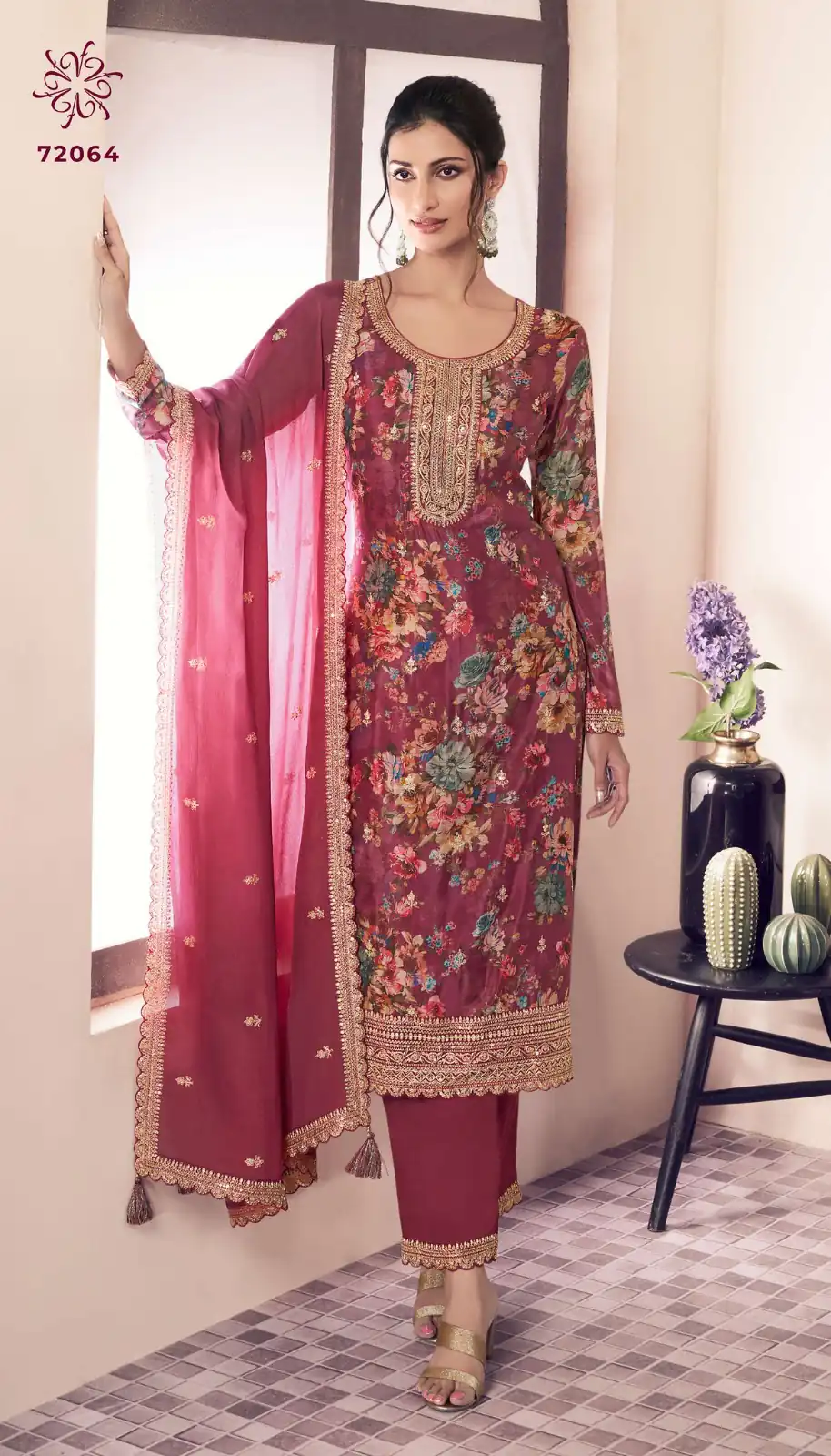 Pink Vichitra Digital Print Embroidery Work Salwar Suit | Jump Suits, Salwar suit, Casual Suits, Creative suits, Designer Suits, Palazzo Suits, Party Wear Suits, Patiala Suits, Straight Suits
