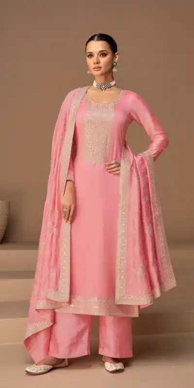 Pink Vichitra Embroidery Stone Work Salwar Suit | Jump Suits, Tops & Bottoms, Track Suits, Salwar suit, Casual Suits, Creative suits, Designer Suits, Palazzo Suits, Party Wear Suits, Patiala Suits, Straight Suits, Trendy Wear