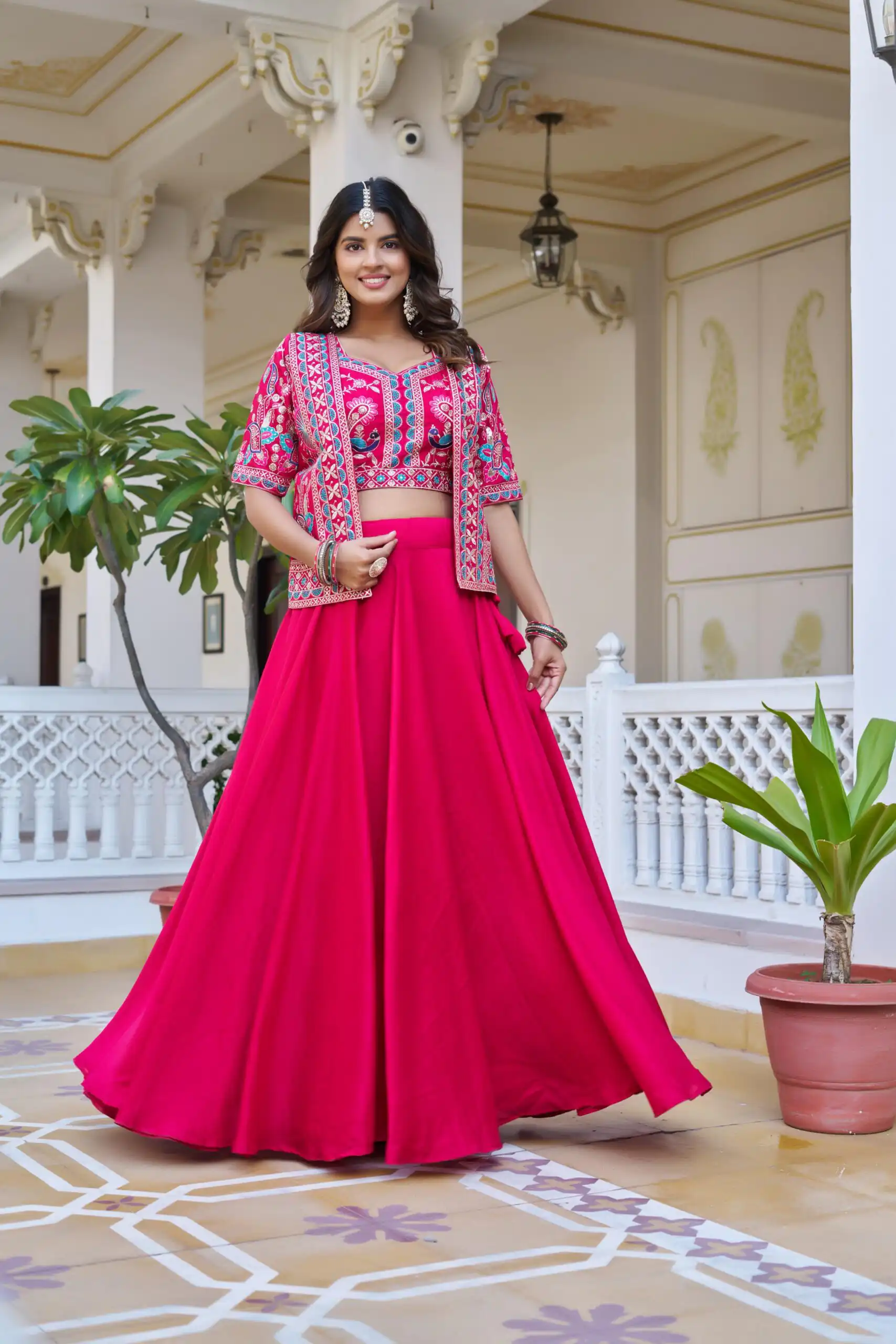 Pink Vichitra Embroidery Thread Work Lehenga Choli | Lehenga, Bollywood Lehenga, Creative Lehenga, Designer Lehenga, Embroidered Lehenga, Party Wear Lehenga