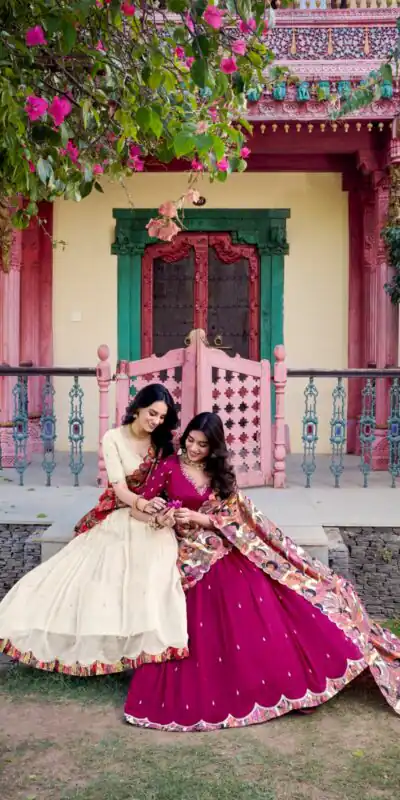 Pink Vichitra Kalamkari Lehenga Choli | Lehenga, Bollywood Lehenga, Creative Lehenga, Designer Lehenga, Embroidered Lehenga, Party Wear Lehenga