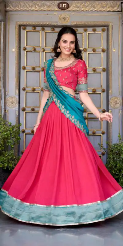 Pink Vichitra Silk Embroidery Zari Work Lehenga Choli | Lehenga, Bollywood Lehenga, Creative Lehenga, Designer Lehenga, Embroidered Lehenga, Party Wear Lehenga