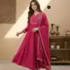Pink Vichitra Silk Sequence Work Gown | Gowns, Bollywood Gowns, Creative Gowns, Designer Gowns, Embroidered Gowns, Party Wear Gowns