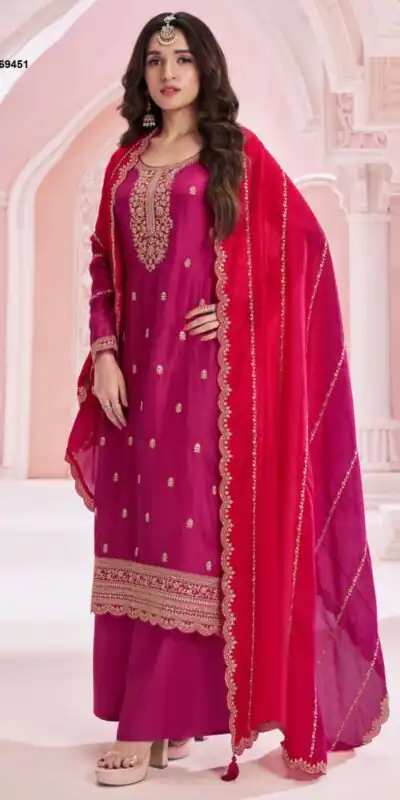 Pink Vichitra Zari Embroidery Work Salwar Suit | Jump Suits, Salwar suit, Casual Suits, Creative suits, Designer Suits, Palazzo Suits, Party Wear Suits, Patiala Suits, Straight Suits
