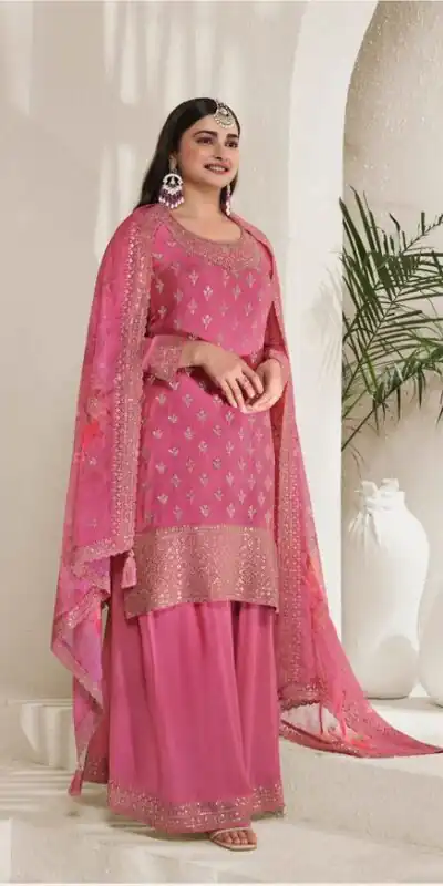 Pink Viscose Chinon Embroidery Work Salwar Suit | Jump Suits, Salwar suit, Casual Suits, Creative suits, Designer Suits, Palazzo Suits, Party Wear Suits, Patiala Suits, Straight Suits