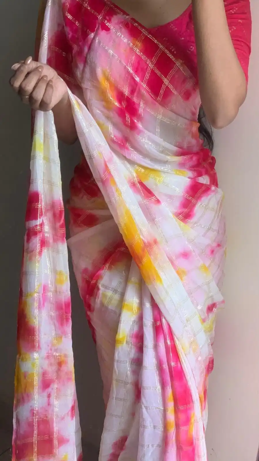 Pink Viscose Georgette Shibori Hand Dyeing Jari Work Saree | Sarees, Bollywood Sarees, Creative Sarees, Designer Sarees, Embroidered Sarees, Ethnic Saree, Modern Digital sarees, Party Wear Sarees