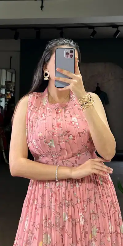 Pink Weightless Marbal Floral Print Gown | Gowns, Bollywood Gowns, Creative Gowns, Designer Gowns, Embroidered Gowns, Party Wear Gowns