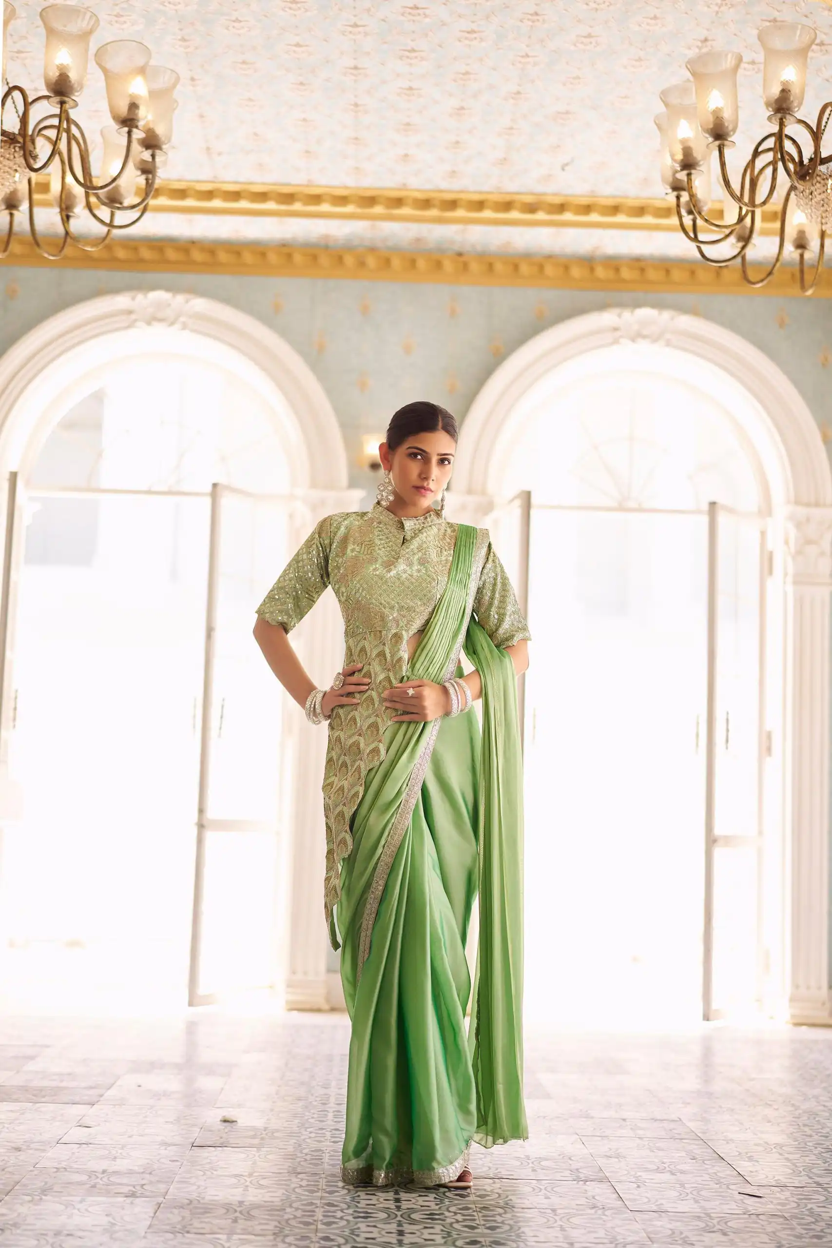 Pista Chinon Embroidery Work Lace Border Saree | Sarees, Bollywood Sarees, Creative Sarees, Designer Sarees, Embroidered Sarees, Ethnic Saree, Modern Digital sarees, Party Wear Sarees