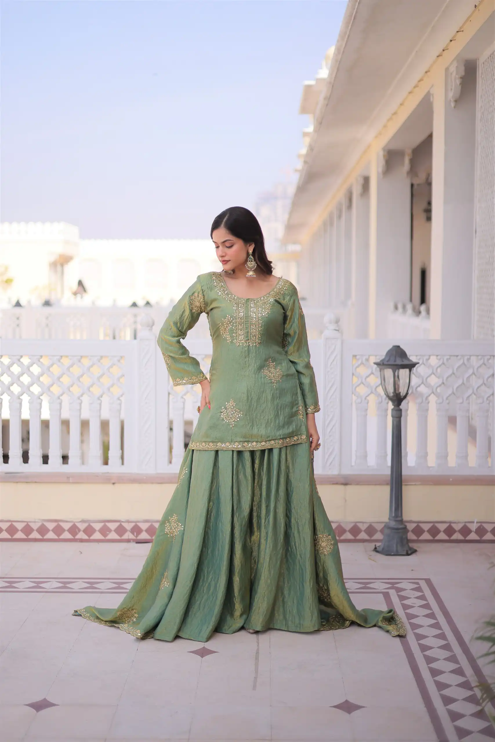 Pista Fendi Crush Zari Embroidery Work Salwar Suit | Jump Suits, Salwar suit, Casual Suits, Creative suits, Designer Suits, Palazzo Suits, Party Wear Suits, Patiala Suits, Straight Suits