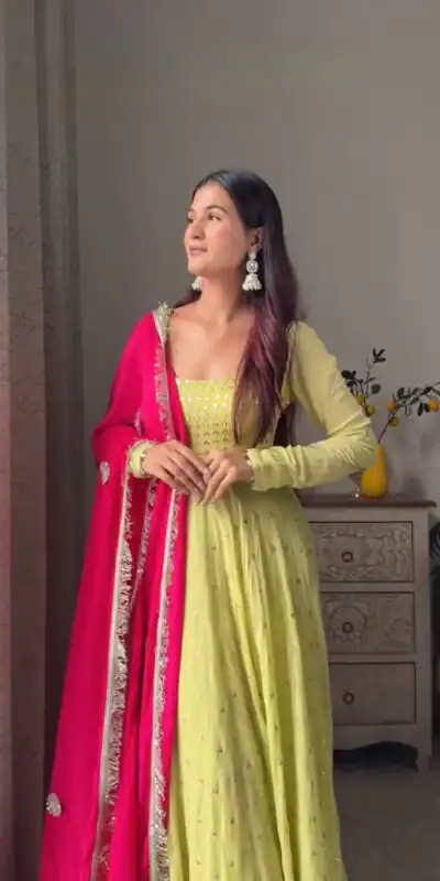 Pista Foix Georgette Thread With Sequence Salwar Suit | Jump Suits, Salwar suit, Casual Suits, Creative suits, Designer Suits, Palazzo Suits, Party Wear Suits, Patiala Suits, Straight Suits