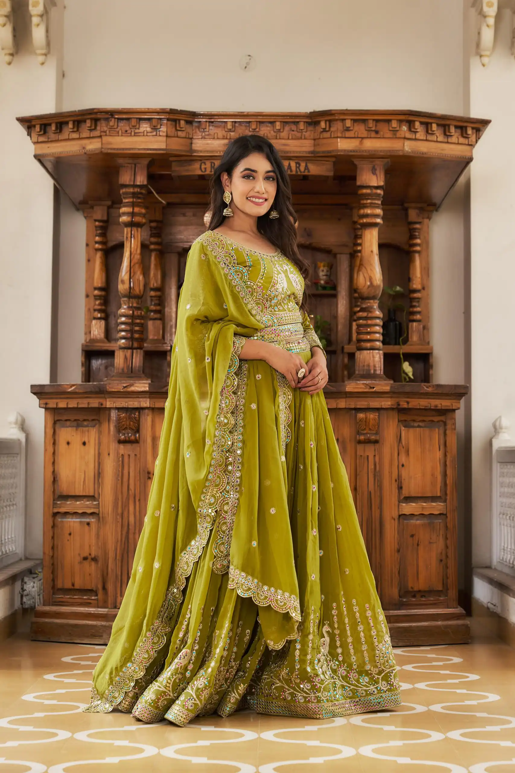 Pista Georgette Multi Sequence Work Lehenga Choli | Lehenga, Bollywood Lehenga, Creative Lehenga, Designer Lehenga, Embroidered Lehenga, Party Wear Lehenga