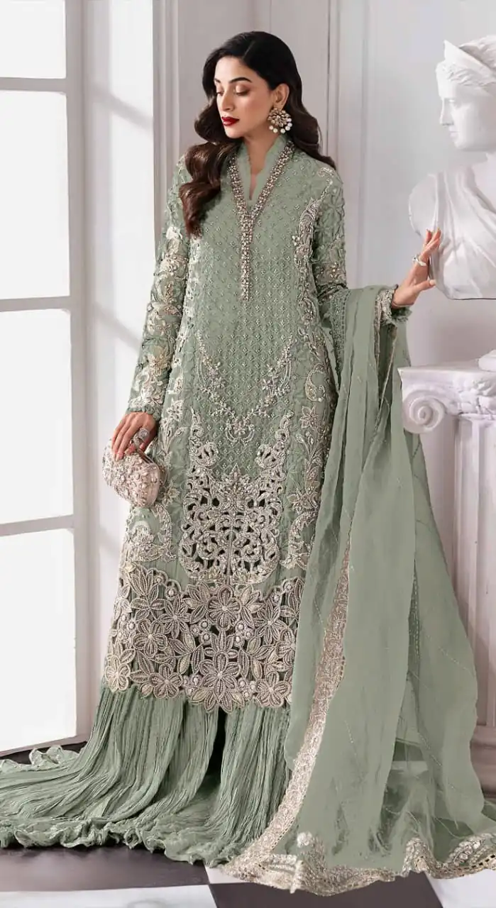 Pista Georgette Sequence Khatli Work Salwar Suit | Jump Suits, Salwar suit, Casual Suits, Creative suits, Designer Suits, Palazzo Suits, Party Wear Suits, Patiala Suits, Straight Suits