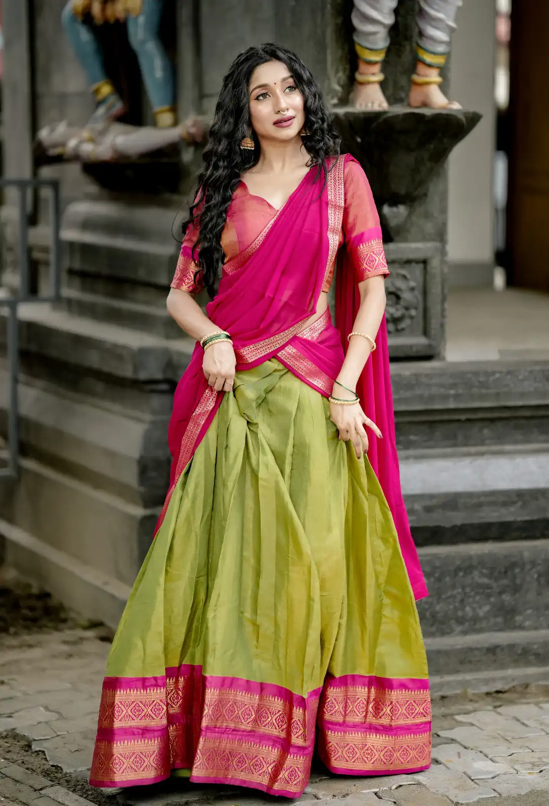 Pista Kanchipuram Zari Weaving Lehenga Choli | Lehenga, Bollywood Lehenga, Creative Lehenga, Designer Lehenga, Embroidered Lehenga, Party Wear Lehenga