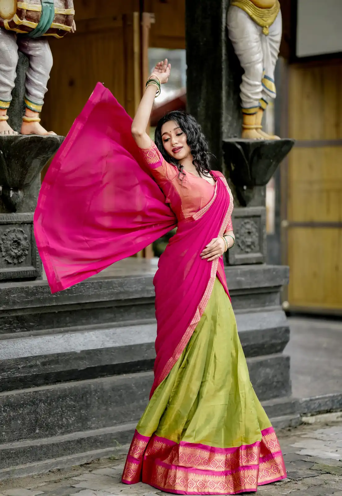 Pista Kanchipuram Zari Weaving Lehenga Choli | Lehenga, Bollywood Lehenga, Creative Lehenga, Designer Lehenga, Embroidered Lehenga, Party Wear Lehenga