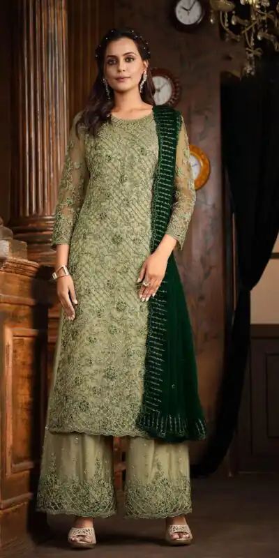 Pista Net With Coding Sequence Work Salwar Suit | Jump Suits, Salwar suit, Casual Suits, Creative suits, Designer Suits, Palazzo Suits, Party Wear Suits, Patiala Suits, Straight Suits