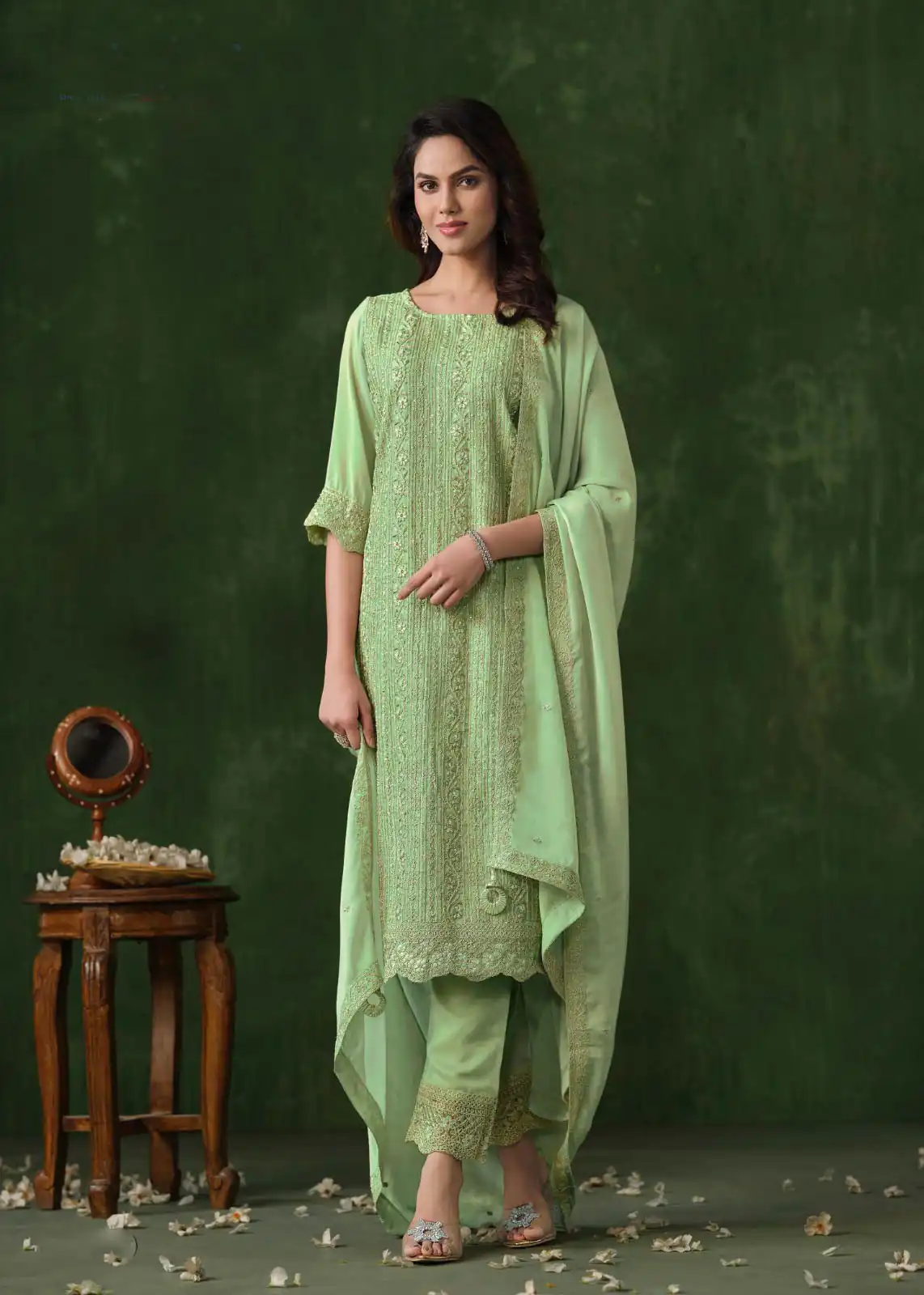 Pista Rangoli Coding Sequence Work Salwar Suit | Jump Suits, Salwar suit, Casual Suits, Creative suits, Designer Suits, Palazzo Suits, Party Wear Suits, Patiala Suits, Straight Suits